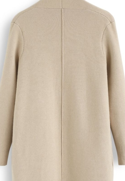 NWT Chicwish Classy Open Front Thick Knit Coat in Light Tan - Picture 3 of 7